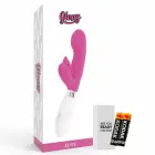 Dorcel Glossy Elvi – dvimotorinis triušio vibratorius – 10 rėžimų, silikonas – rožinė – 12 cm — Nuotrauka 7