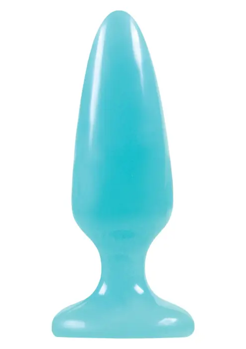 Glowing Blue Pleasure Anal Plug – M