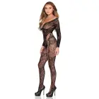 Mežģīņu bodijs ar atvērtu starpkāju – melns – One Size — Foto 7