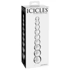Icicles No. 2 stikla dildo ar bumbiņām – 22.5 cm (8.9″) – Caurspīdīgs — Foto 1