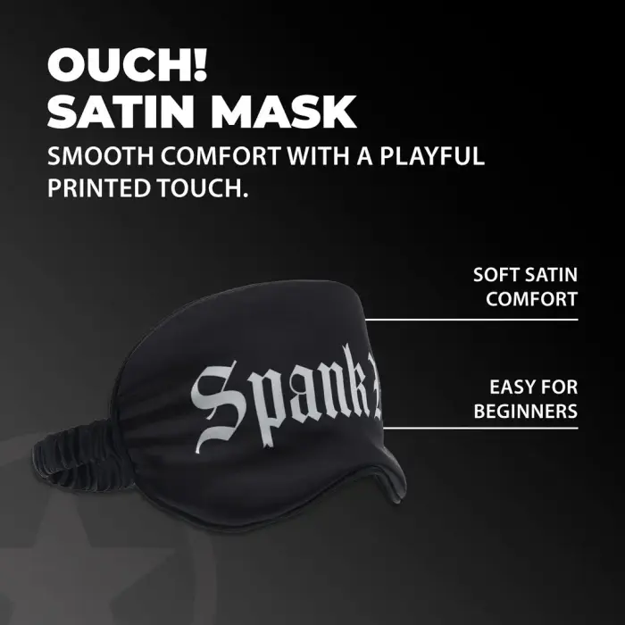 Spank Me - Printed Satin Mask - Black Foto 6