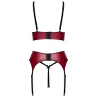 Cottelli LINGERIE Bra, Suspender Belt & String Set – L – Dark Red / Black — Photo 8