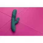 Tõukav jänese vibraator – 18 cm (7″) – roheline — Foto 12