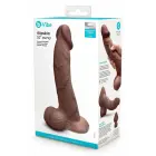 b-Vibe SlipSkin 10" Curved – survele reageerivast silikoonist iminapaga dildo – pruun – 25,4 cm — Foto 1