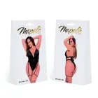 Tinklinis bodis su dirbtinės odos akcentais – juodas – 4 XL — Nuotrauka 1