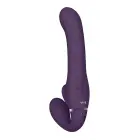 Ai strapless strap-on vibratorius su dviguba vibracija ir oro bangų stimuliatoriumi – violetinis — Nuotrauka 11
