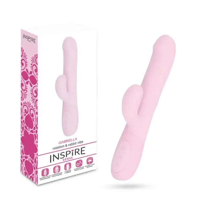 INSPIRE SENSE Gabriella besisukantis vibratorius – 24 cm (9.4″) – rožinis