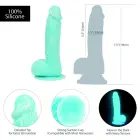 Addiction Luke dildo – 19 cm (7.5″) – sinine pimedas helendav — Foto 5