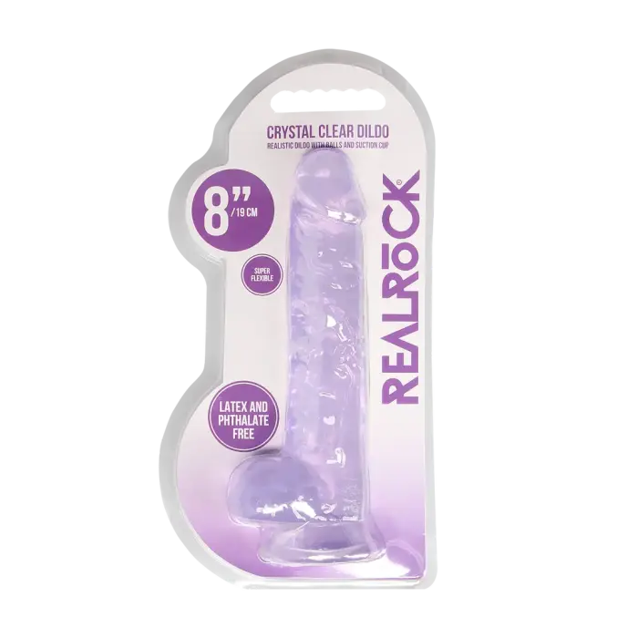 Realistlik dildo munanditega – 21 cm (8.3″) – Lilla