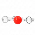 KINK regulējams 4 cm sarkans caurspīdīgs PVC bumbiņas knevelis — Foto 1