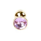 Plug-Jewellery Gold анальная пробка с розовым камнем – 7 cm (2.8″) — Фото 1