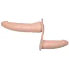 Dvigubas strap-on dildo – 19 cm (7.5″) – kūno spalva — Nuotrauka 3