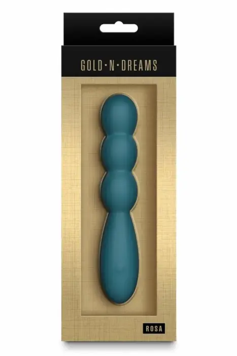 GOLD-N-DREAMS Rosa Emerald – гибкий силиконовый вибратор – 3 бусины – зелёный – 16 см