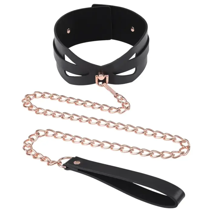 Sportsheets Brat Collar & Leash Set with Rose Gold Chain – Adjustable