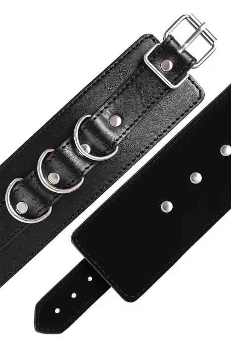 Anonymo handcuffs, PU leather, black Photo