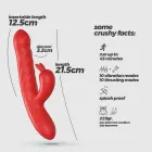 CRUSHIOUS Lapin triušio vibratorius su stūmimo funkcija – 21.5 cm (8.5″) – raudonas — Nuotrauka 8