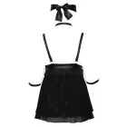 Cottelli BONDAGE Babydoll Set with Choker, Arm Loops, and Bondage Scarf – Black – 2XL Photo