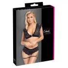 Cottelli LINGERIE pitsist komplekt topi ja avatud jalgevahega aluspükstega – must – M — Foto 1