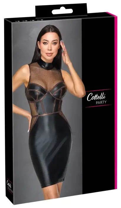Cottelli PARTY платье с матовым эффектом и сеткой – S
