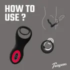 Teazers dzimumlocekļa un sēklinieku gredzens ar prostatas vibratoru un tālvadības pulti – 7 cm – 3 cm — Foto 2