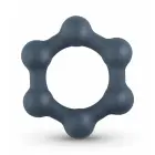 Boners Hexagon Silicone Ring with Integrated Steel Elements – Black — Photo 1