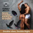 FeelzToys - FunkyButts kaugjuhtimispuldiga anaaltappide komplekt paaridele – 10.6 cm (4.2″) – Must — Foto 6