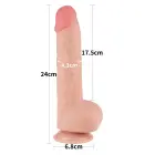 Sliding Skin Dual Layer Dildo – 24 cm (9.5″) – Flesh — Photo 2