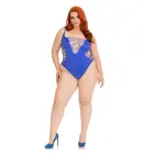 Plus Shredded Racer Back Thong Bodysuit – Blue – 1X/2X — Photo 7