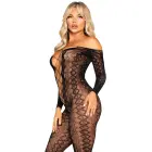 Mesh bodysuit with snake design – black – One size — Photo 3