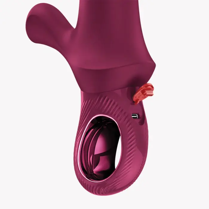 Вибратор с функцией толчков Bi Stronic Curve – 21.3 cm (8.4″) – красный