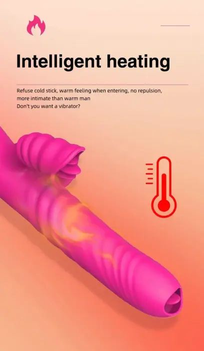 Angelia vibrators ar kustību, rotējošu vārpstu un mēles stimulatoru – 18 cm (7″) – rozā Foto 9