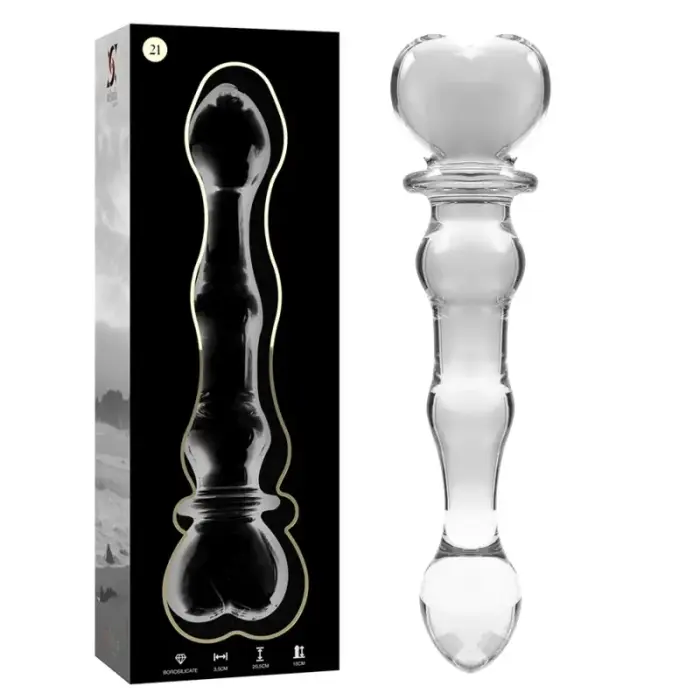 Ibiza Nebula Series Model 21 stikla dildo – 20.5 cm (8″) – Caurspīdīgs