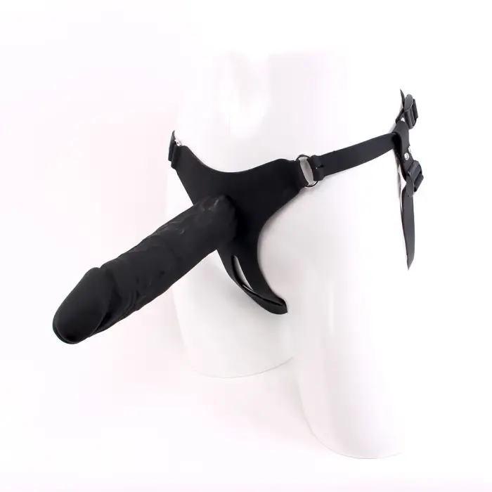 Silikona strap-on Sydney (Lielais Melnais) – 20 cm (8″)