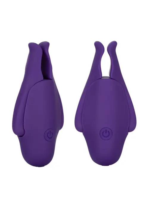 Nipple Play Rechargeable Vibrating Nipple Clamps – Purple