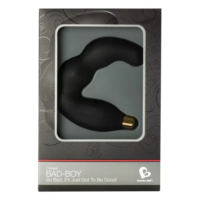 Bad Boy - Kahekordne P-punkti stimulaator – 10 cm – Must