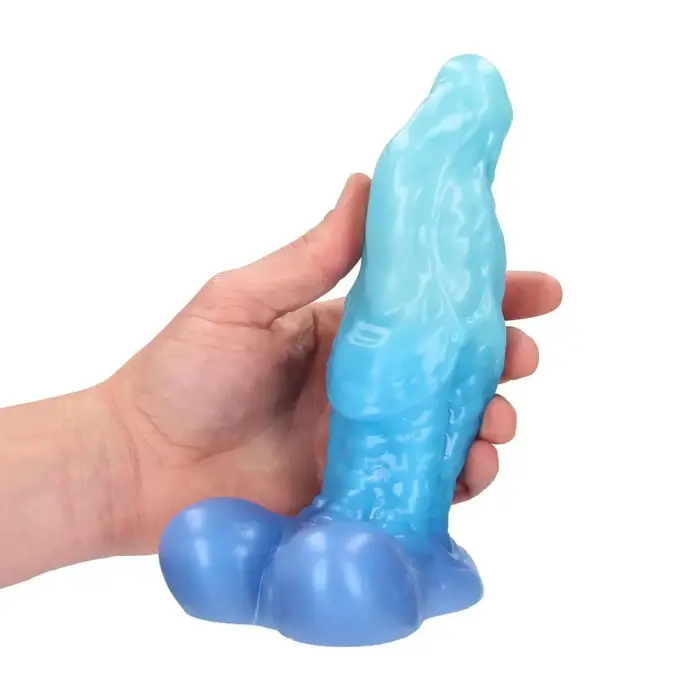 Fiction Cock Aquatic Ravager – liquid silicone fantasy dildo – blue – 17 cm
