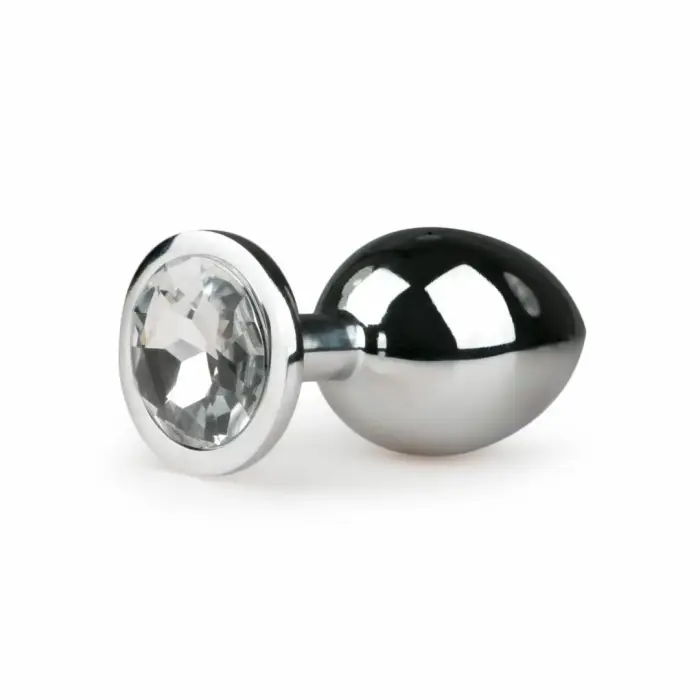Rimba Metal Plug Silver ar caurspīdīgu kristāla akcentu – M – Sudrabs