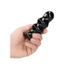 Ribbly Glass Ribbed Dildo with Suction Cup – 20 cm (8″) – Black — Photo 8