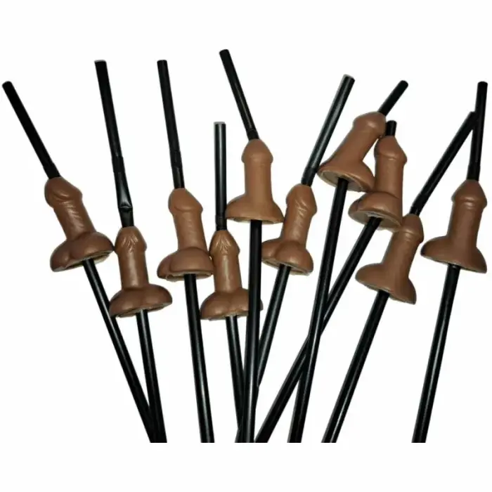 Diablo Picante large novelty party straws – natural tone – 10 pcs