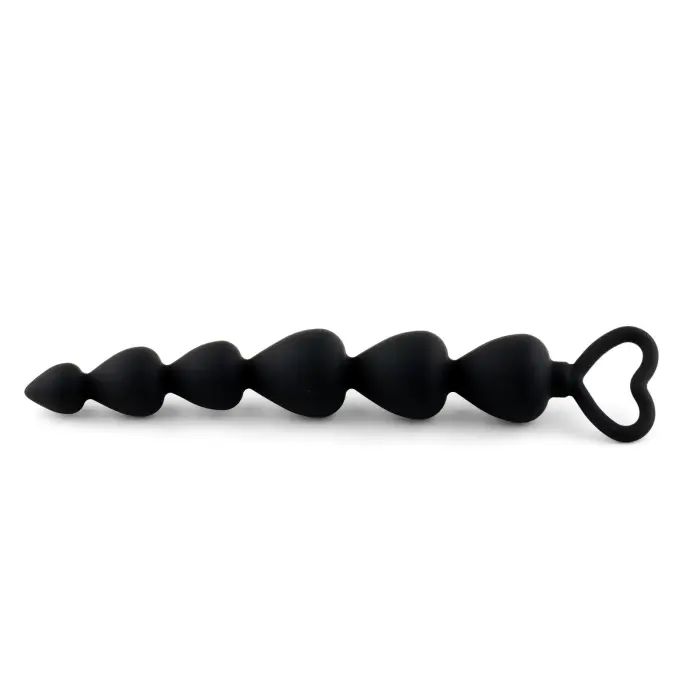 Anal Beads Black Heart anālās bumbiņas – 17 cm – Melns Foto 2