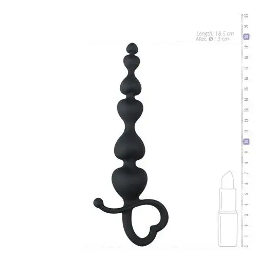 Melns sirds roktura anālais spraudnis – 18.5 cm (7.3″) – Black Foto 4