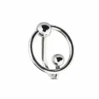 Sinner Gear Stainless Steel Glans Ring with Retention Plug – Silver – M — Photo 4