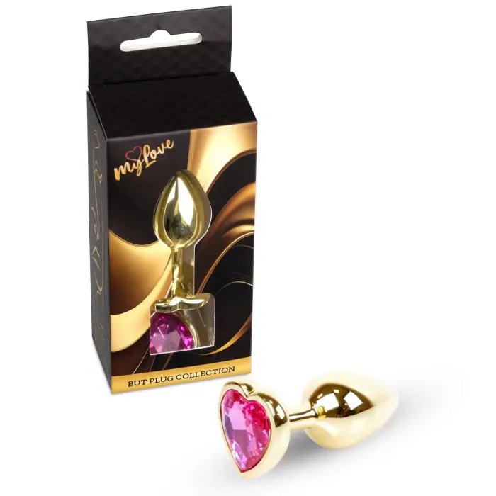 MyLove Toys Jewellery Gold sirds formas anālais spraudnis – 7 cm – Rozā