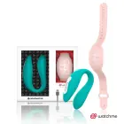 Wearwatch Dual Technology porų vibratorius su WatchMe nuotolinio valdymo laikrodžiu – jūros vanduo/rožinė — Nuotrauka 1