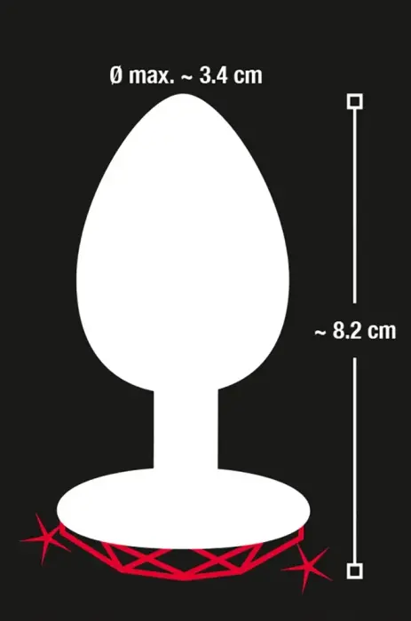 Deimantinis analinis kištukas vidutinis – 8.2 cm – Raudonas Photo