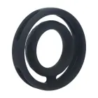 Classic Grooved Silicone Cock and Ball Ring – Black — Photo 4
