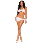 Mesh Bra Top with String and Sarong – White – M — Photo 3