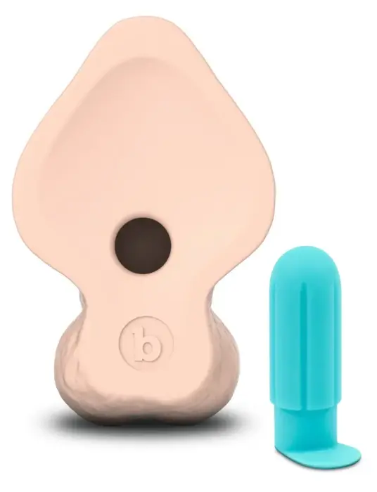 b-Vibe Slipskin išlenktas dildo – 22.3 cm (9″) – Realistiškas Photo