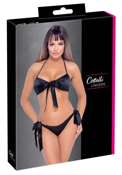 Cottelli LINGERIE Bra and Briefs Set – Black – S/M