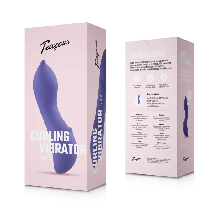 Teazers Curling Mini Vibrator – 17.4 cm (6.85″) – Midnight Violet Photo